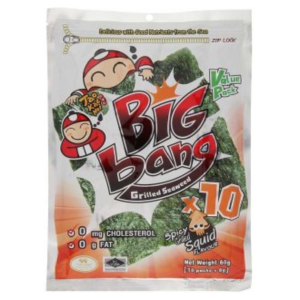 TAOKAENOI Big Bang Grilled Seaweed Spicy Grilled Squid Flavor 50g