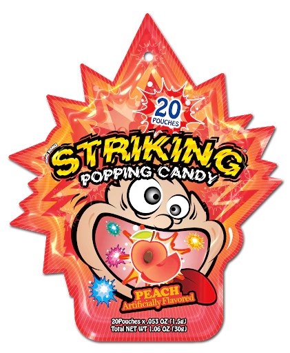 popping candy peach flavor