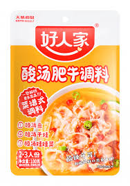 HaoRenJia Sour Soup and Fatty Beef Seasoning 100g