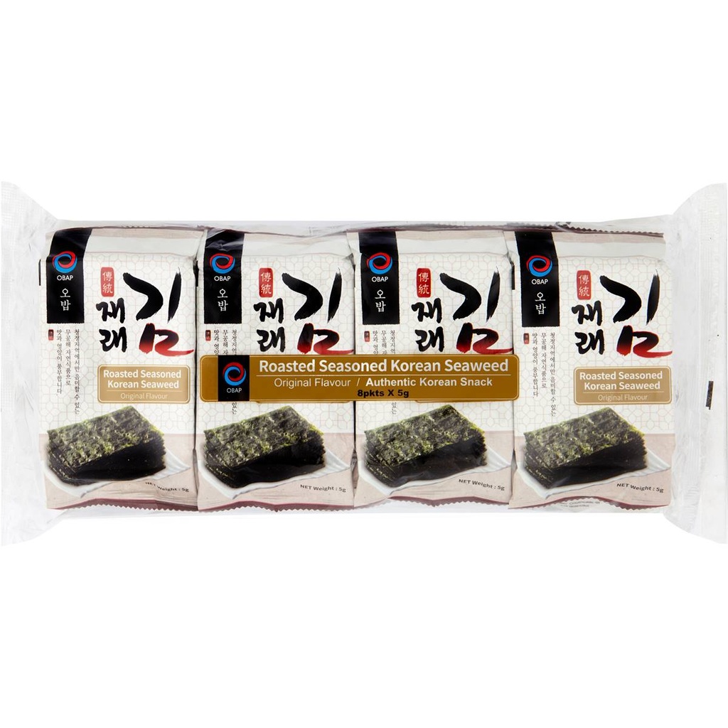 OBAP Roasted Seasoned Seaweed -Korean 5g*8pk