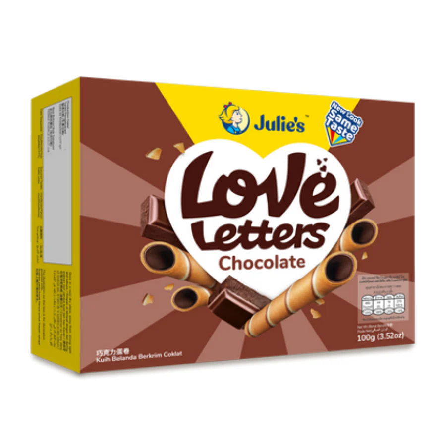 Julie's Love Letters 巧克力味奶油威化卷 100g