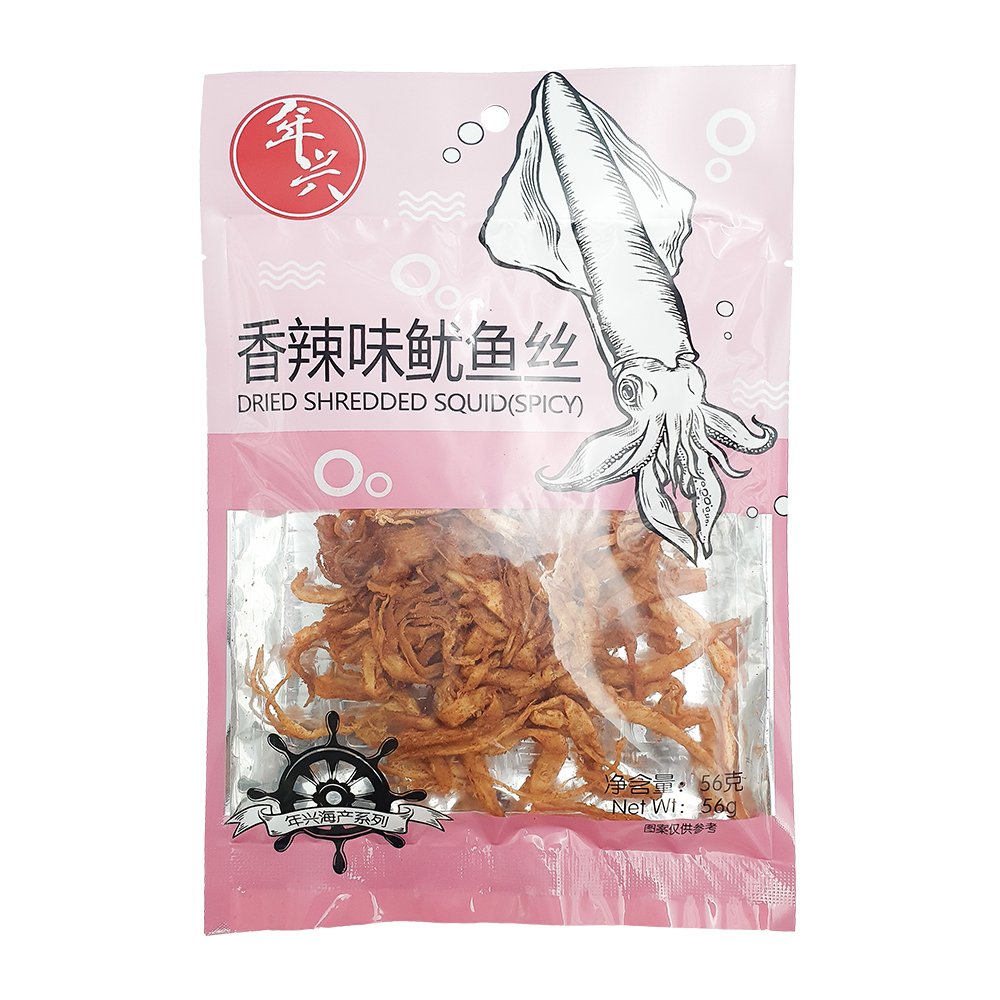 Ling Hing Dried Roasted Shredded Squid Spicy Flavor 56g