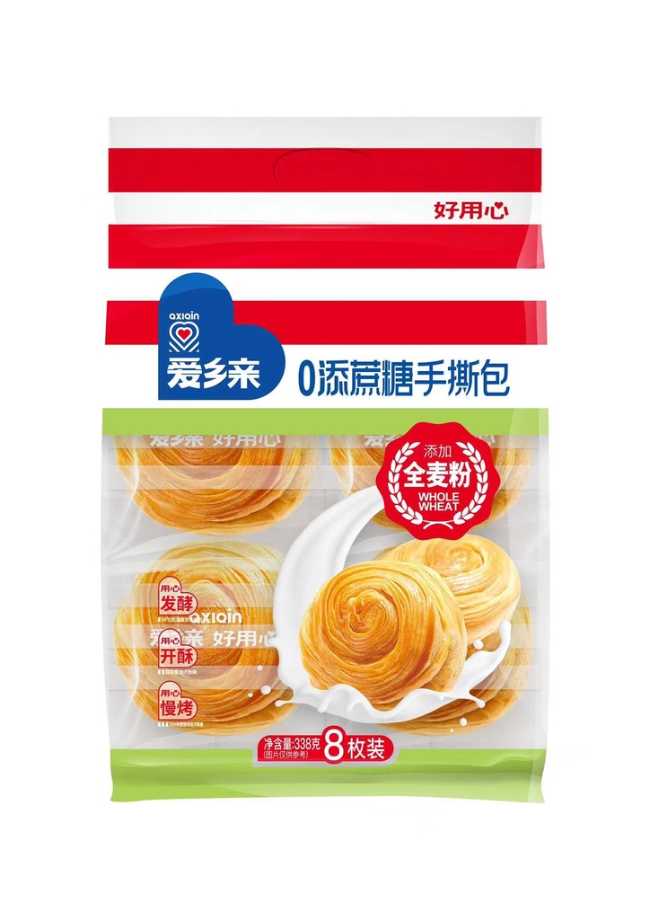 AXQ Ai Xiang Qin Zero Cane Sugar Hand Tearing Bread 338g