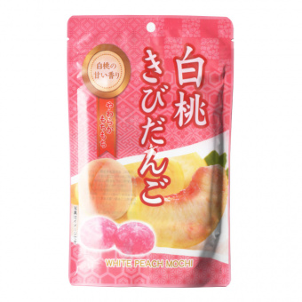 [snacks-00076] Seiki Japanese White Peach Flavoured Kibi Dango Mochi Rice Cakes 130g