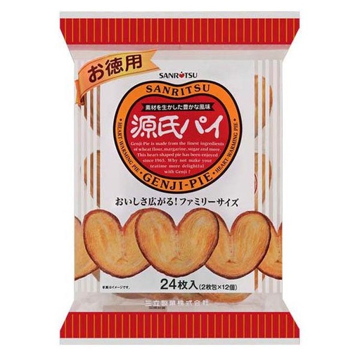 [snacks-00078] Genji Pie Palmier Puff Pastry Sweet & Buttery 1 Pack 16 Pcs 168g SANRITSU Japan